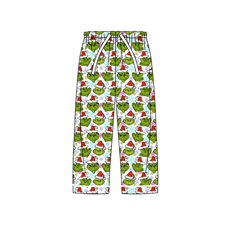 (Pre-order) P0547 Frog Face Snowflake Print Adult Christmas Pajamas Pants