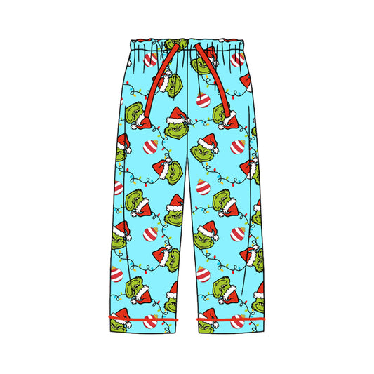 (Pre-order) P0548 Frog Face Lights Print Adult Christmas Pajamas Pants