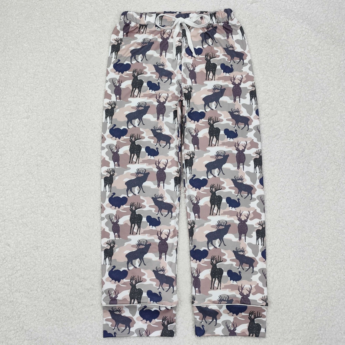 P0563 Camo Deer Hunting Print Adult Fall Pajamas Pants