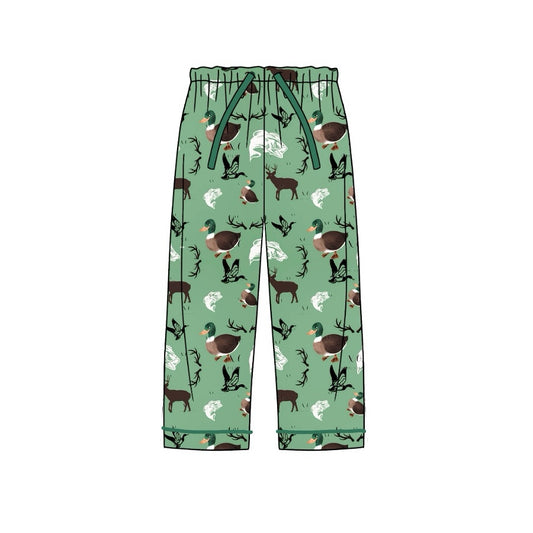 (Pre-order) P0564 Duck Deer Fish Hunting Print Adult Fall Pajamas Pants