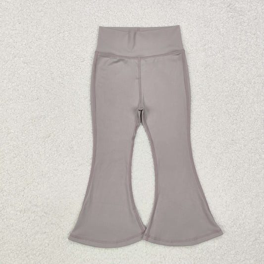 P0572 Grey Color Girls Yoga Athletic Bell Bottom Pants