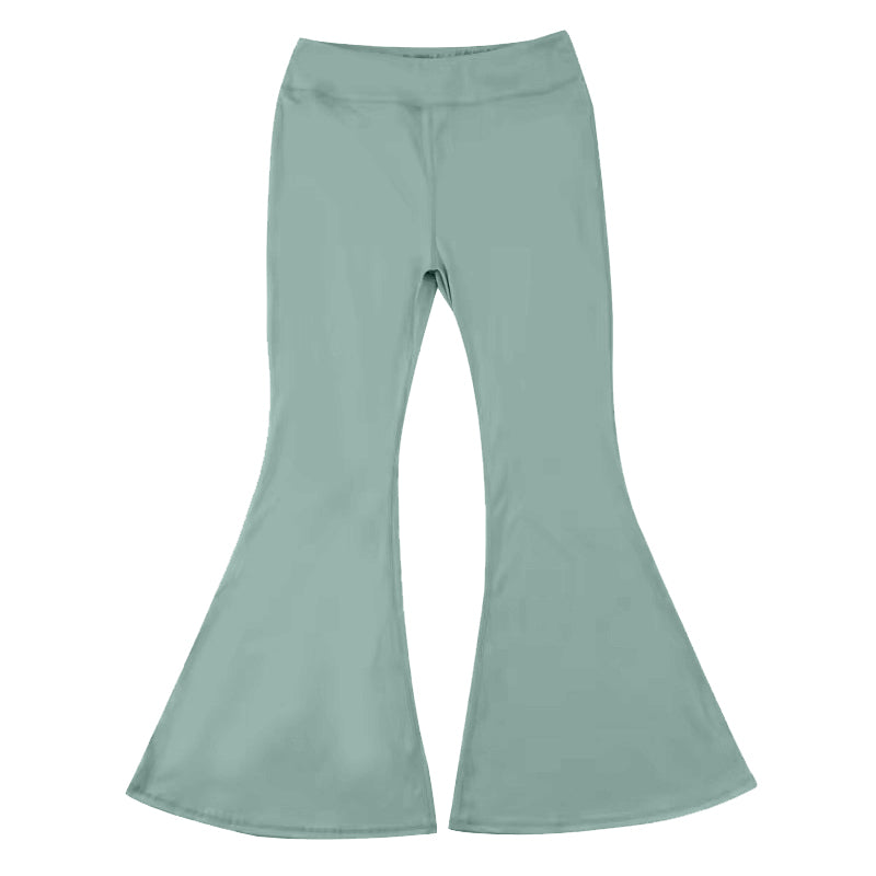 (Pre-order)P0575 Green Color Girls Yoga Active Wear Bell Bottom Pants