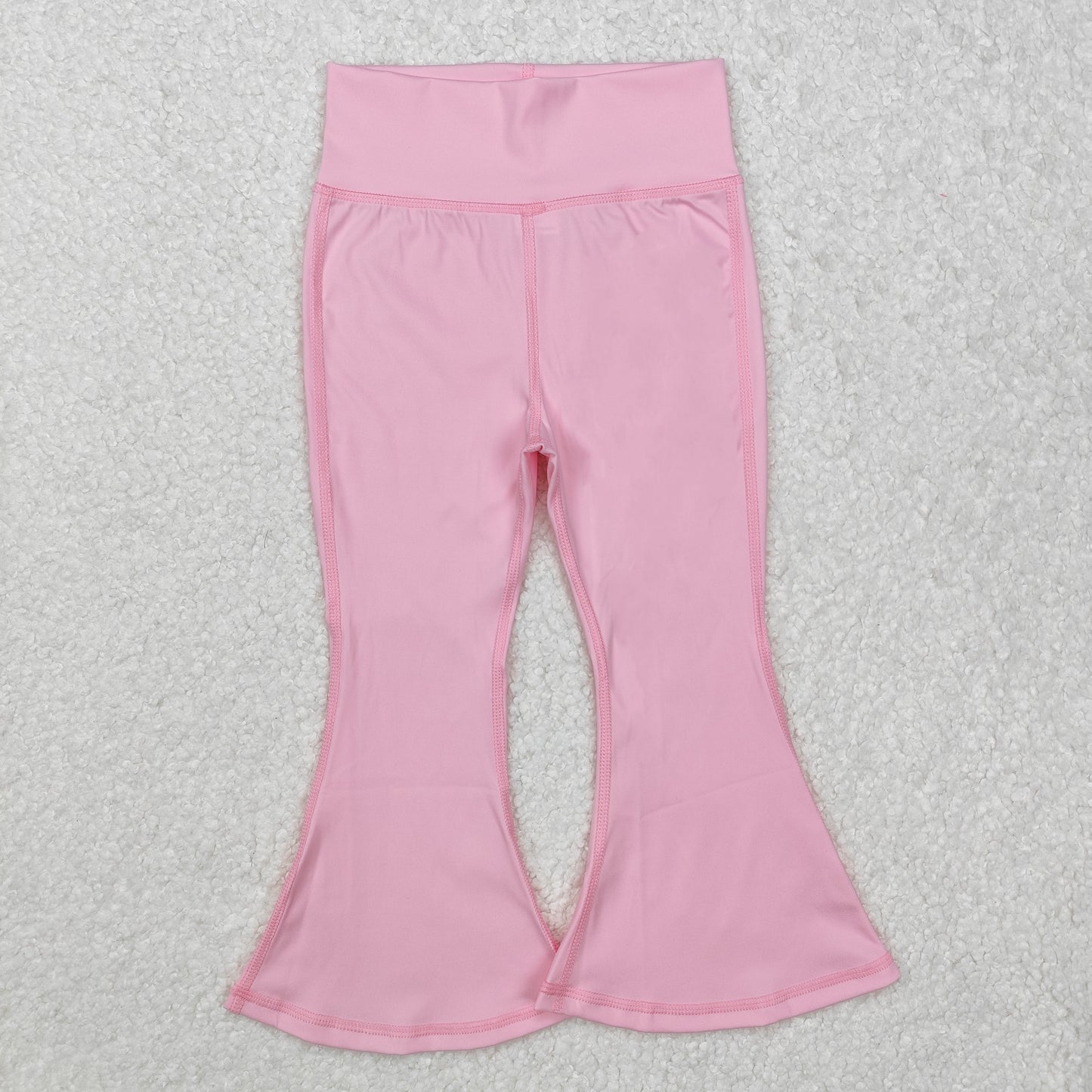 P0576 Light Pink Color Girls Yoga Athletic Wear Bell Bottom Pants