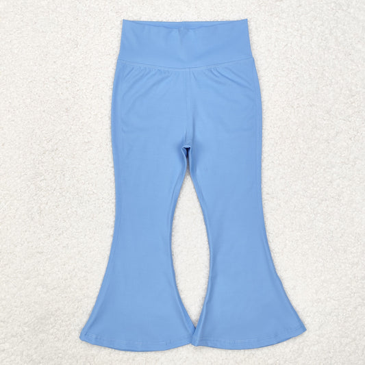 P0577 Blue Color Girls Yoga Athletic Wear Bell Bottom Pants