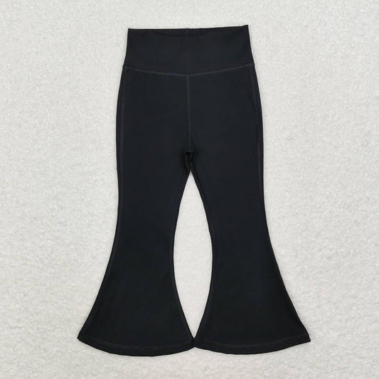 P0578 Black Color Girls Yoga Athletic Wear Bell Bottom Pants