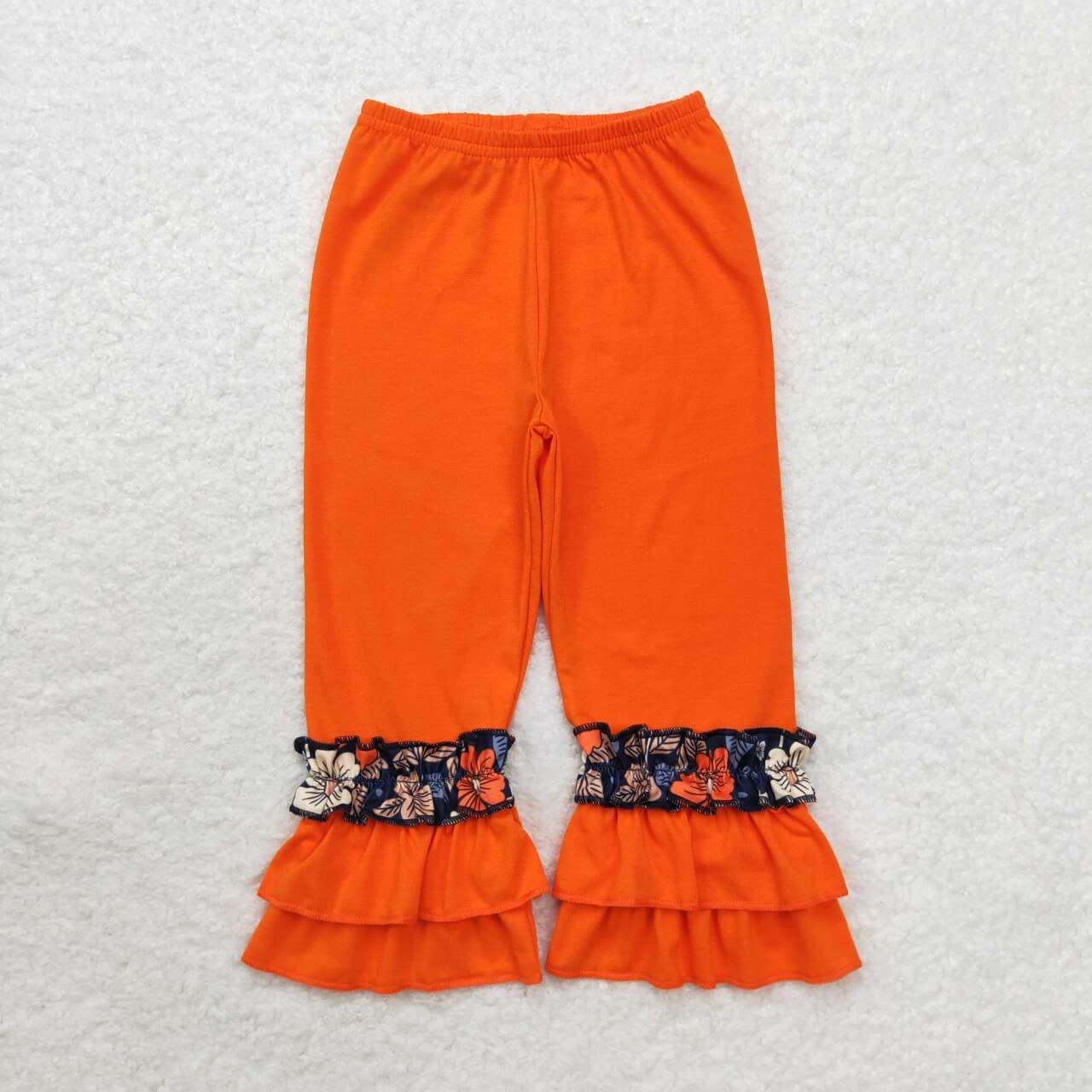 P0580 Orange Ruffle Girls Fall Bottom Pants