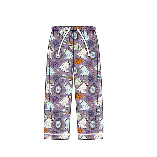 (Pre-order) P0597 Ghost Pumpkin Purple Print Adult Woman Halloween Pajamas Pants