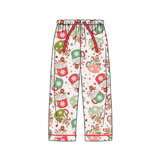 (Pre-order)P0601 Gingerbread Milk Print Adult Woman Christmas Pajamas Pants