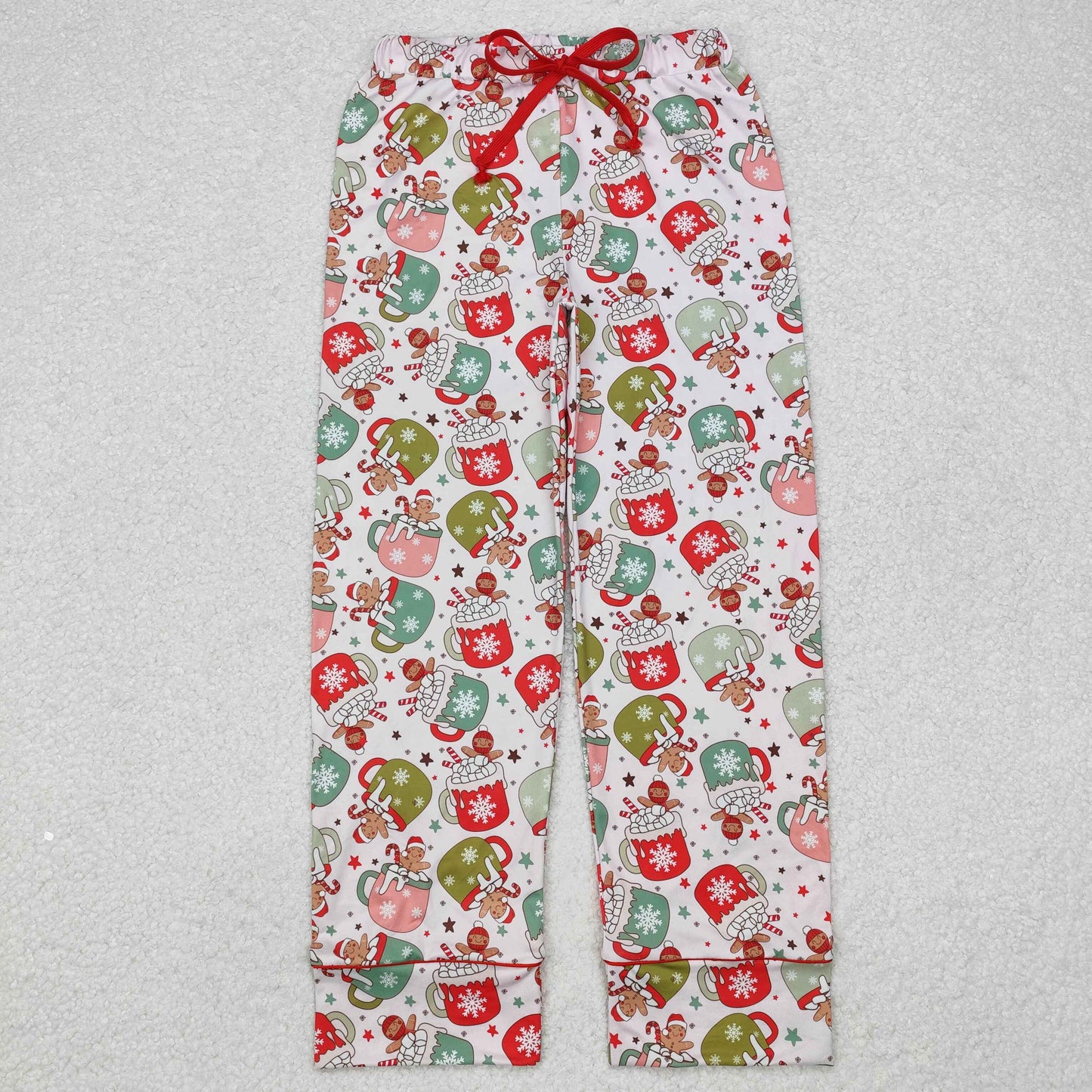 P0601 Gingerbread Milk Print Adult Woman Christmas Pajamas Pants