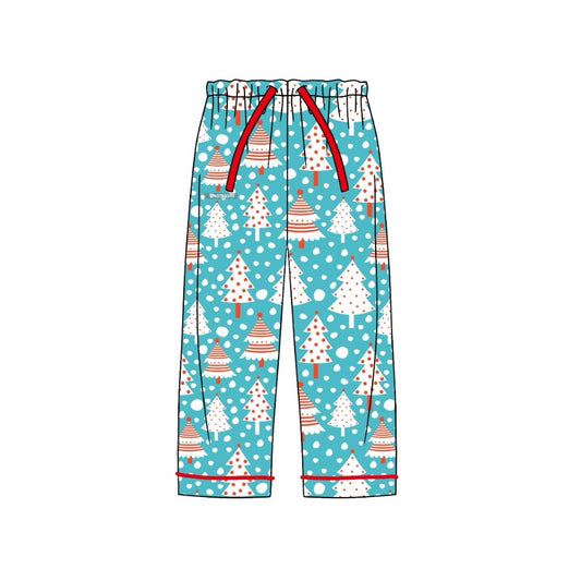 (Pre-order)P0618 Adult Tree Blue Print Woman Christmas Pajamas Pants