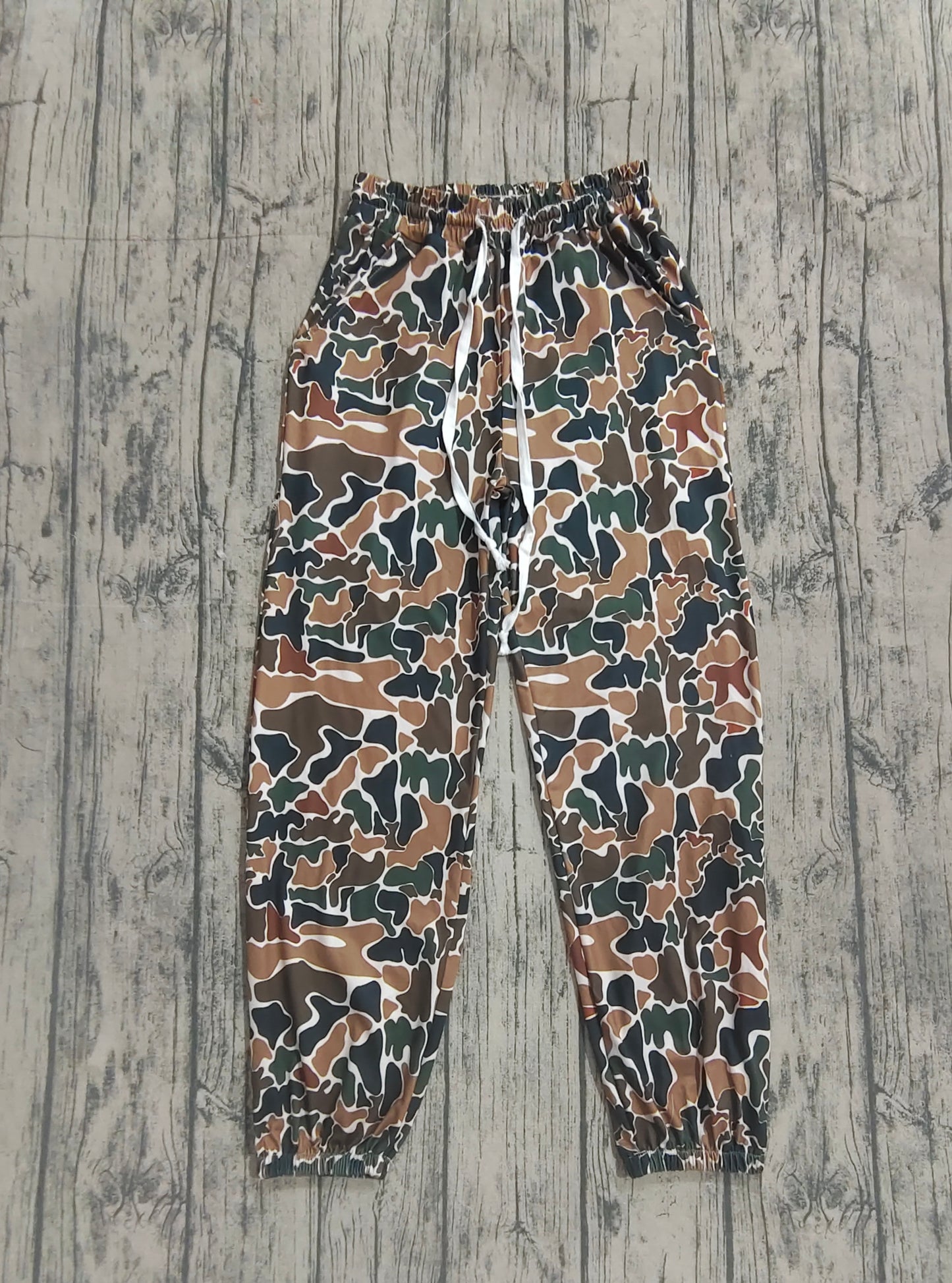 (Pre-order)P0621 Adult Camo Print Woman Pockets Pants