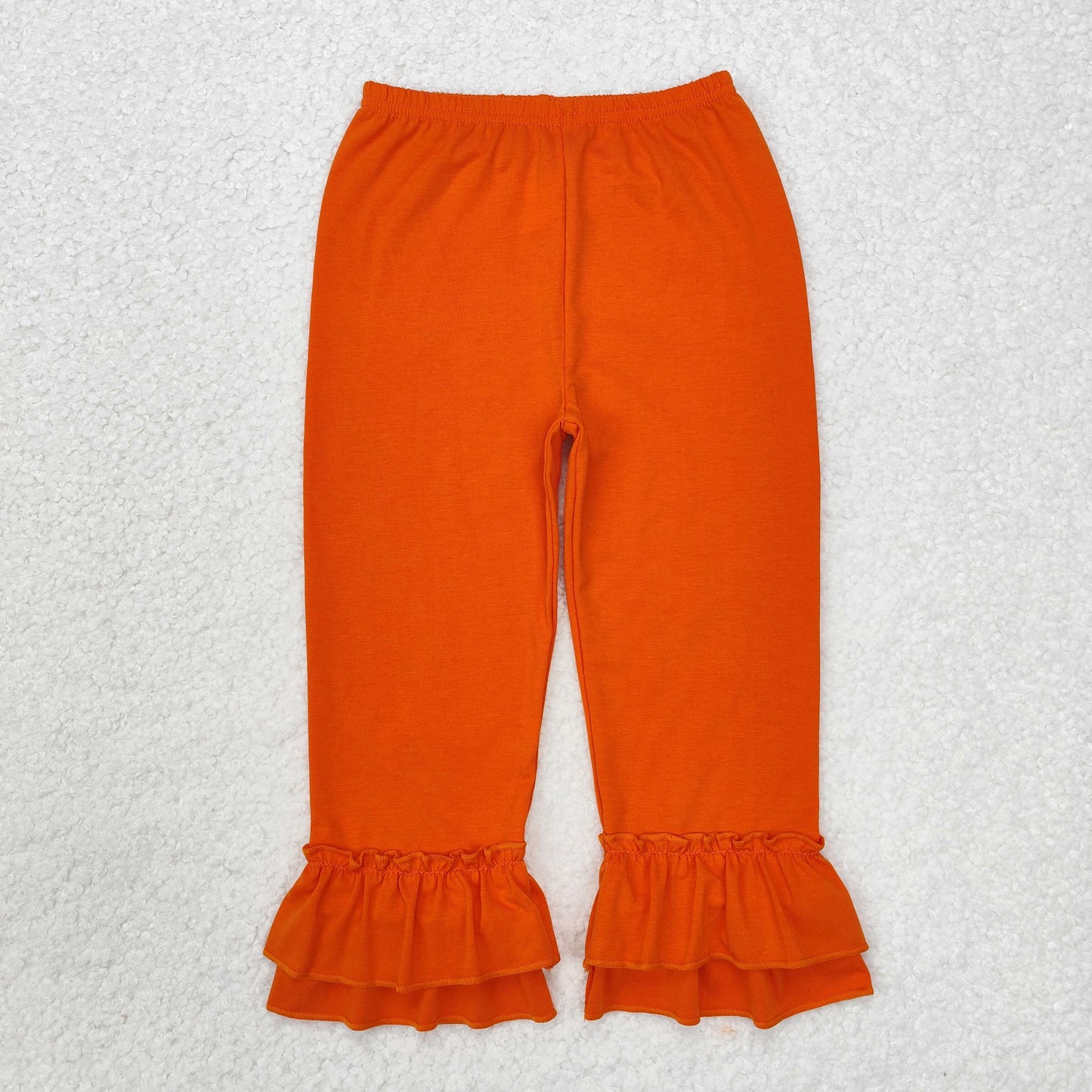 P0634 Orange Color Girls Fall Ruffles Pants