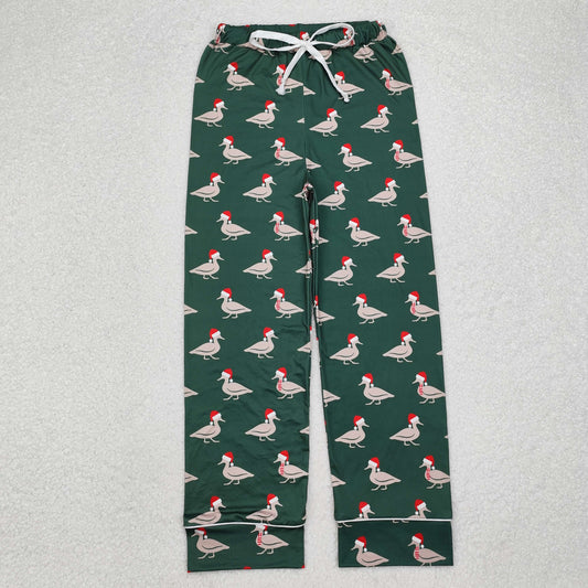 P0636 Adult Duck Green Print Man Christmas Pajamas Pants