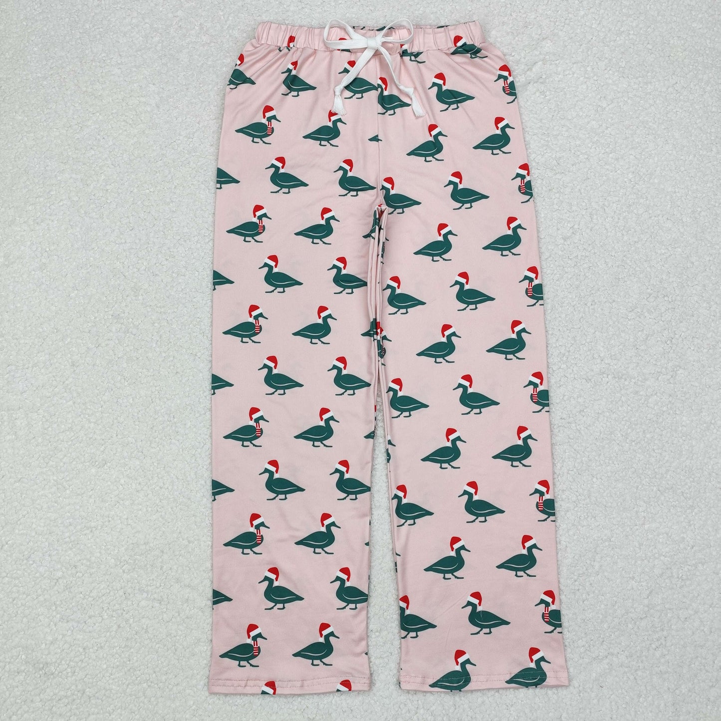 P0637 Adult Duck Pink Print Woman Christmas Pajamas Pants