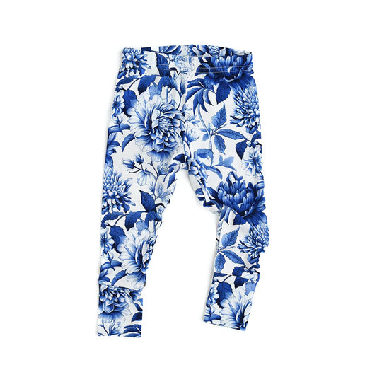 (Pre-order)P0642 Blue Flowers Print Girls Legging Pants