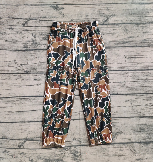 (Pre-order)P0650  Brown Camo Print Kids Jogger Pants