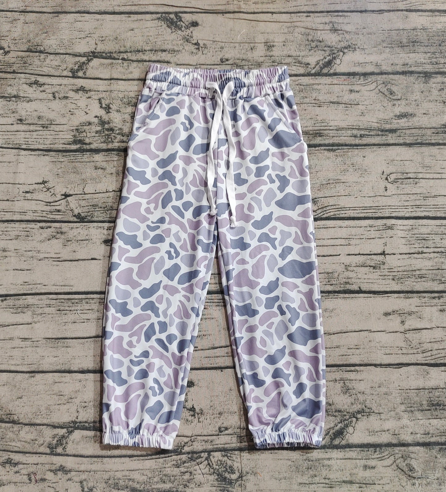 (Pre-order)P0651 Gray Camo Print Kids Jogger Pants