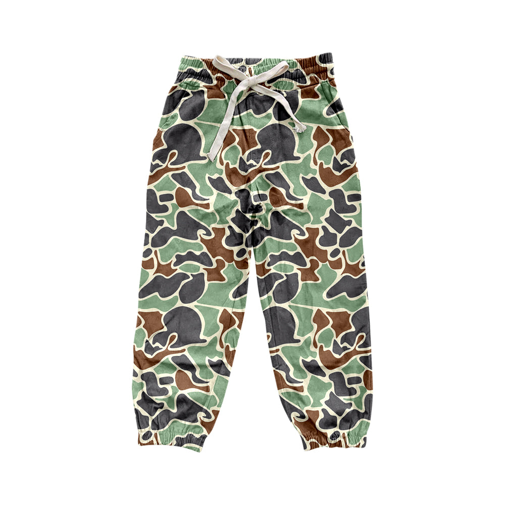 (Pre-order)P0653 Green Camo Print Kids Jogger Pants