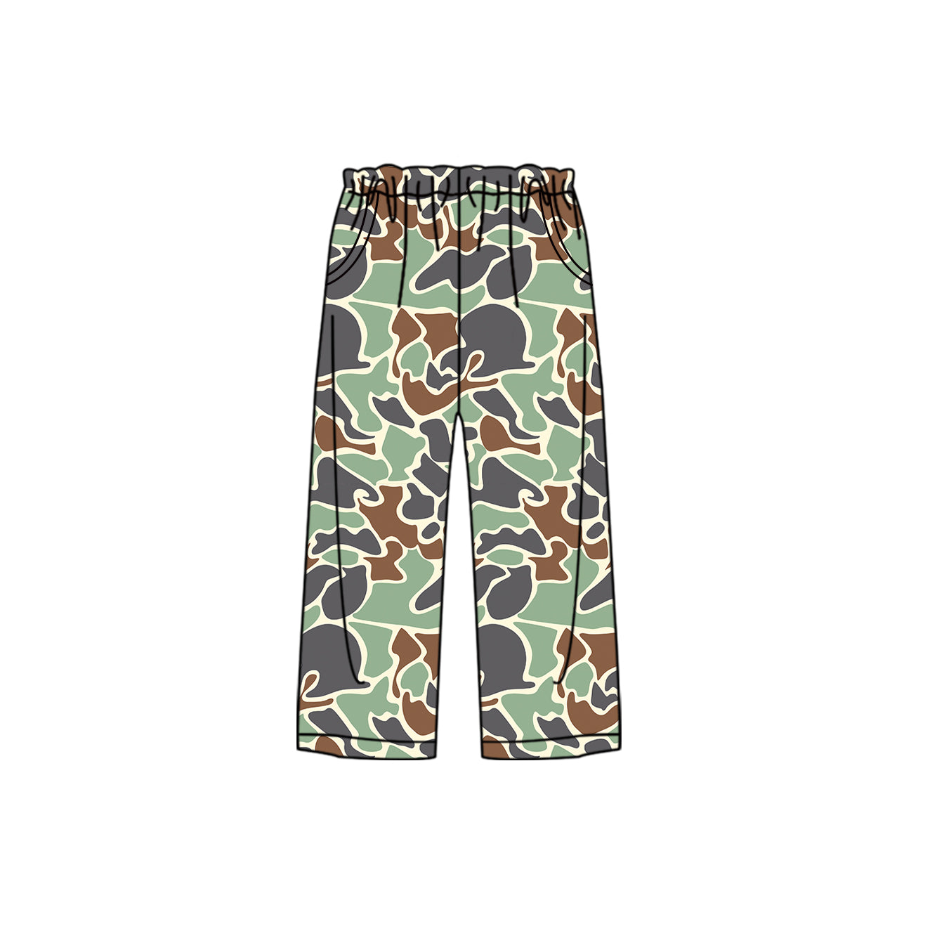 (Pre-order)P0658 Adult Green Camo Print Woman Pajamas Pants