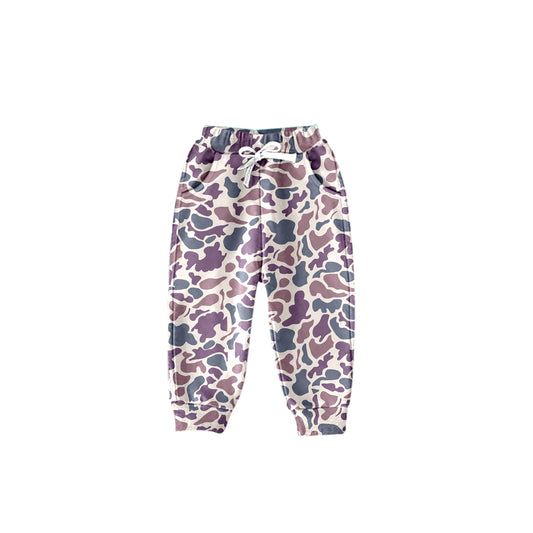 (Pre-order)P0659  Purple Camo Print Kids Jogger Pants