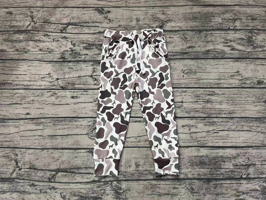 (Pre-order)P0660  Green Camo Dog Print Kids Jogger Pants