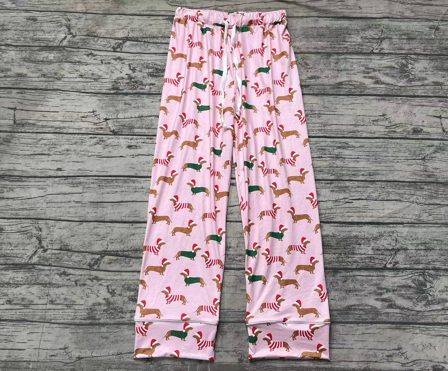 (Pre-order)P0663 Adult Pink Dog Print Woman Pajamas Pants