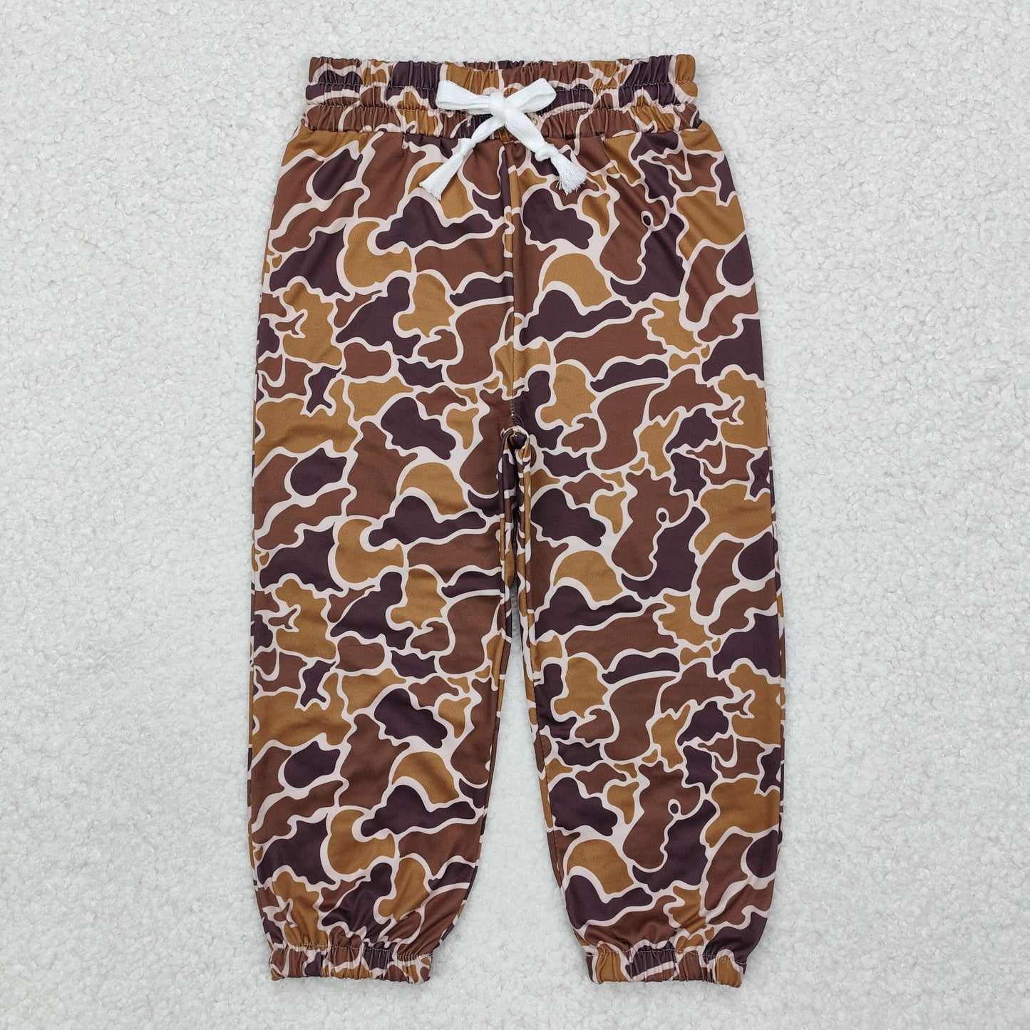 P0669 Brown Camo Print Kids Jogger Hunting Pants