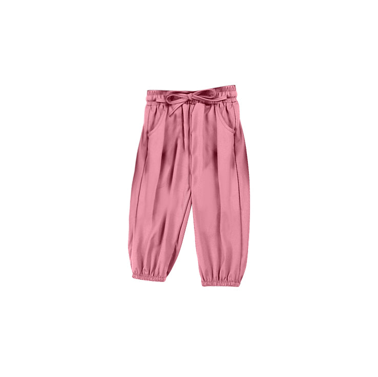 (Pre-order)P0671  Pink Color Kids Jogger Pants