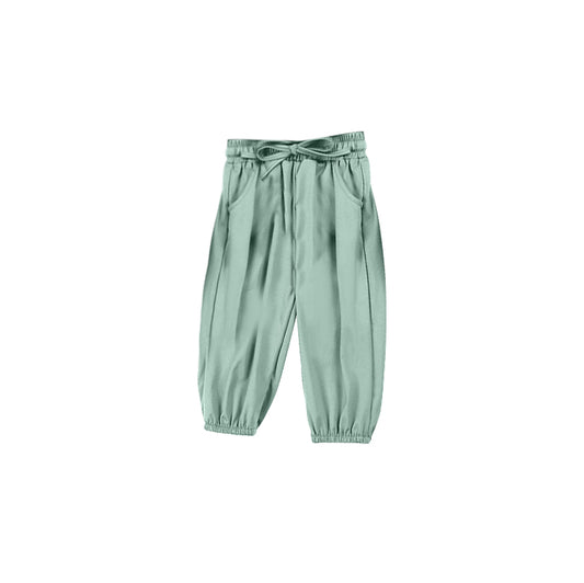 (Pre-order)P0674 Green Color Kids Jogger Pants