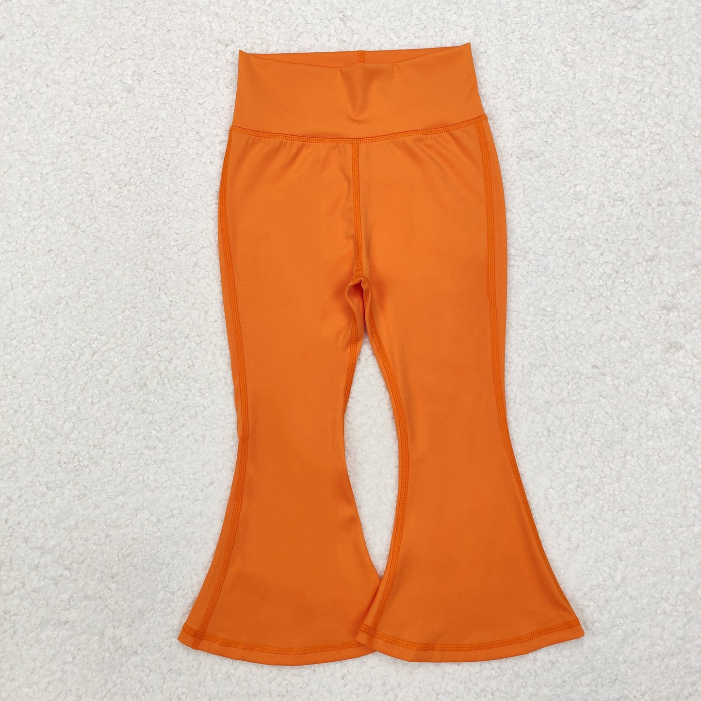 P0684 Orange Color Girls Yoga Athletic Wear Bell Bottom Pants