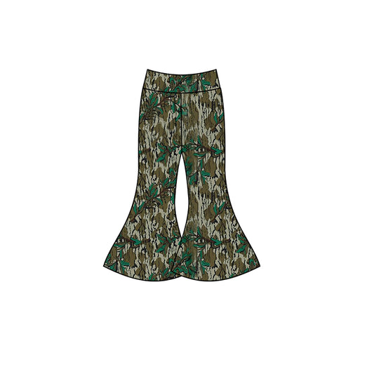 (Pre-order)P0718 Camo Branch Yoga Bell Bottom Pants Girls Athletic Wear