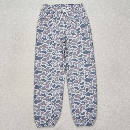 P0727 Adult Grey Camo Print Woman Pockets Athletic Pants