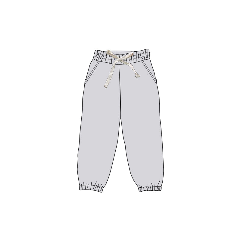 (Pre-order)P0737 Grey Color Kids Jogger Athletic Pants