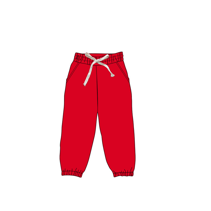 (Pre-order)P0740 Red Color Kids Jogger Athletic Pants