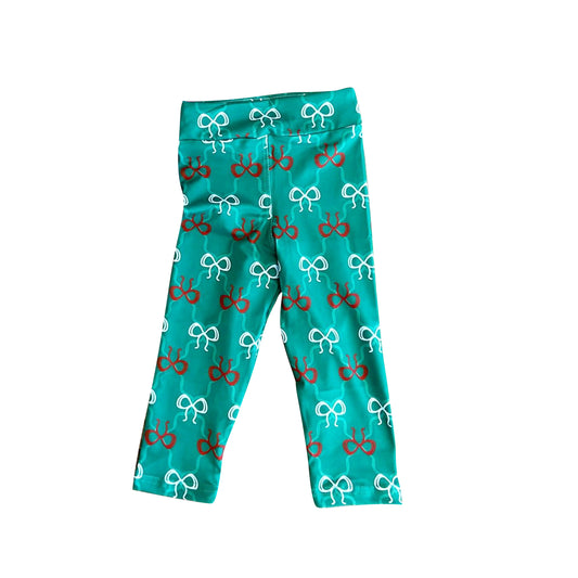 (Pre-order)P0791 Red Green Bows Girls Cristmas Bottom Pants