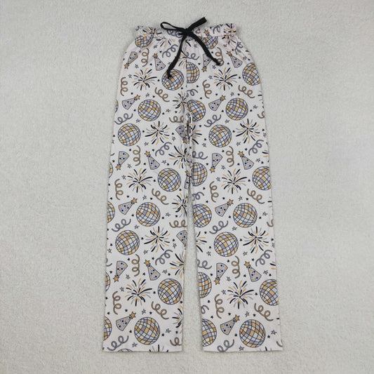 P0792 Adult Happy New Year Print Woman Pajamas Pants
