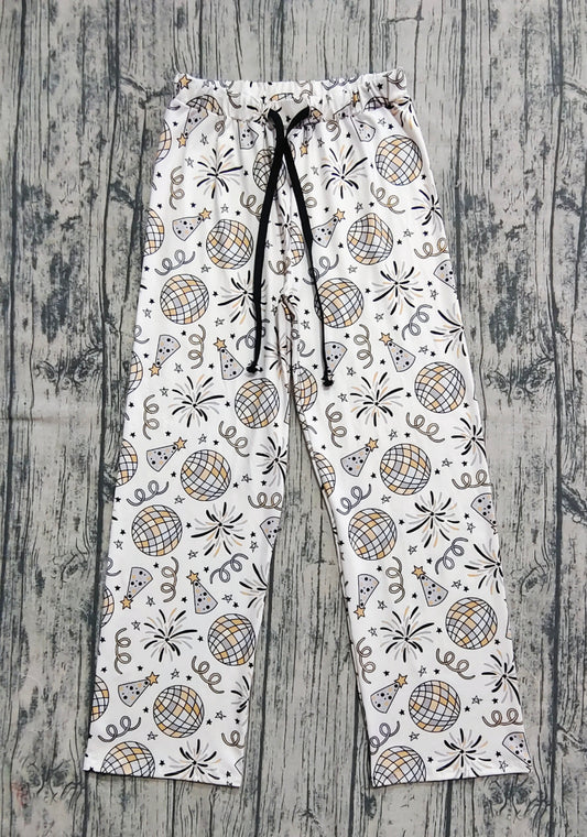 (Pre-order)P0792 Adult Happy New Year Print Woman Pajamas Pants