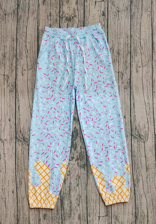 (Pre-order)P0808 Adult Blue Sprinkles Print Woman Joggers Yoga Pants