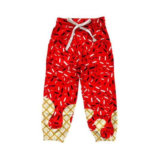(Pre-order)P0809 Adult Red Sprinkles Print Woman Joggers Yoga Pants