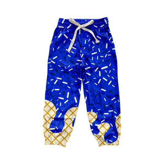 (Pre-order)P0812 Adult Blue Sprinkles Print Woman Joggers Yoga Pants