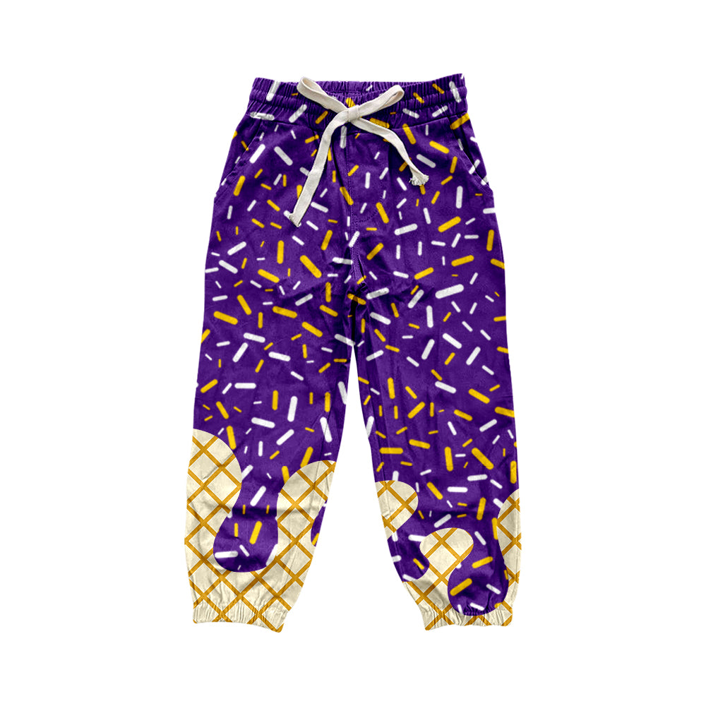 (Pre-order)P0813 Adult Purple Sprinkles Print Woman Joggers Yoga Pants