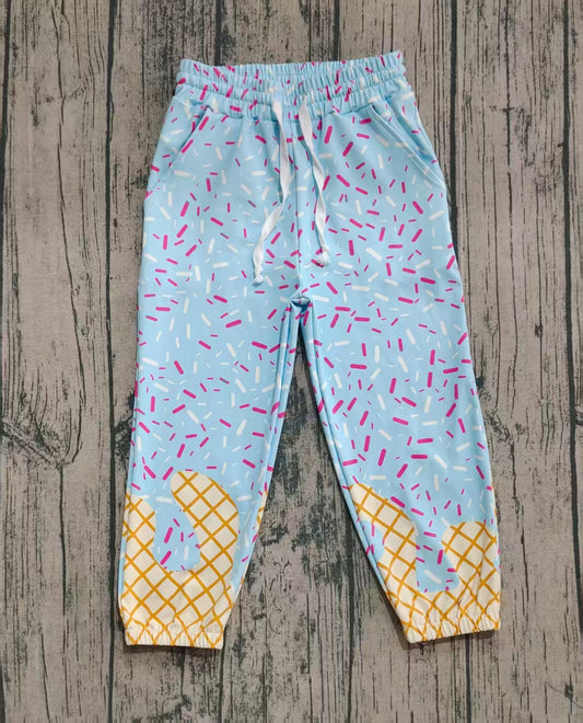 (Pre-order)P0814 Blue Sprinkles Print Kids Joggers Yoga Pants