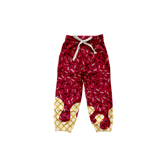 (Pre-order)P0816 Wine Sprinkles Print Kids Joggers Yoga Pants