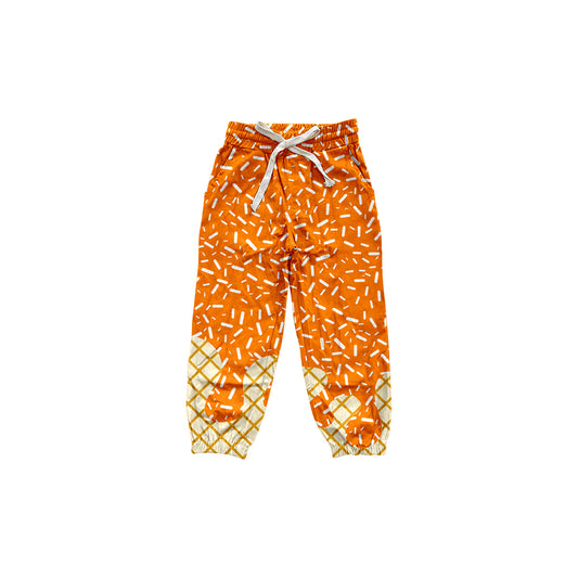 (Pre-order)P0817 Orange Sprinkles Print Kids Joggers Yoga Pants