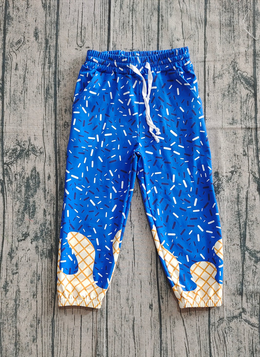 (Pre-order)P0818 Blue Sprinkles Print Kids Joggers Yoga Pants