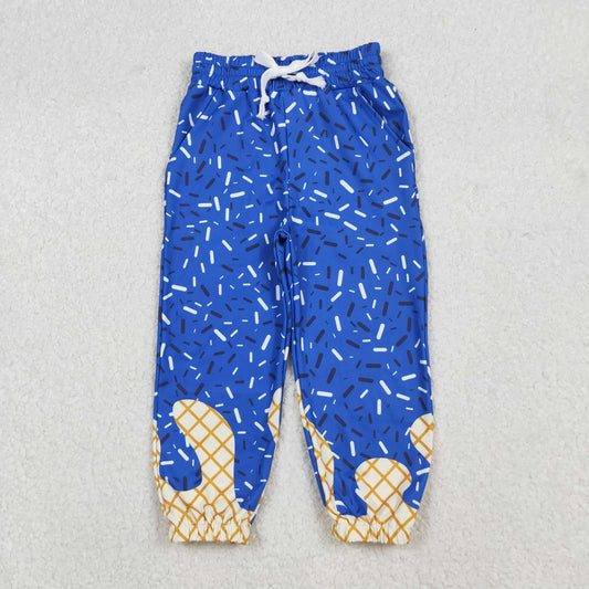 P0818 Blue Sprinkles Print Kids Joggers Yoga Pants