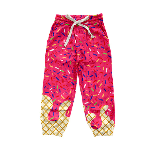 (Pre-order)P0823 Adult Hot Pink Sprinkles Print Woman Joggers Yoga Pants
