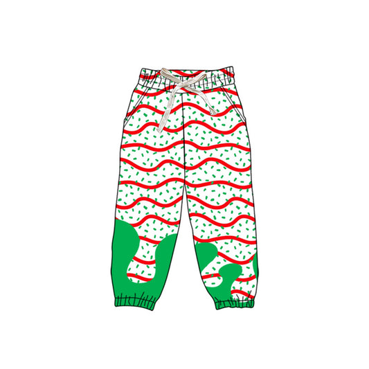 (Pre-order)P0824 Adult Debbie Cake Sprinkles White Print Woman Christmas Joggers Yoga Pants