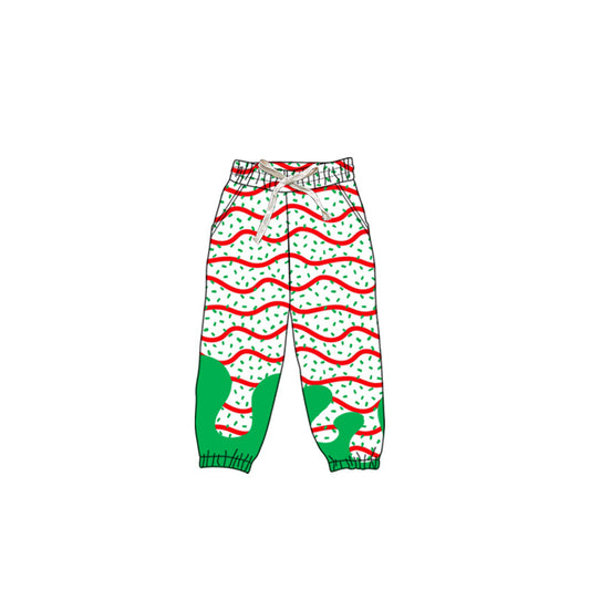 (Pre-order)P0826 Debbie Cake Sprinkles White Print Kids Christmas Joggers Yoga Pants