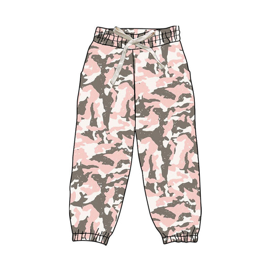 (Pre-order)P0829 Adult Pink Camo Print Woman Joggers Yoga Pants